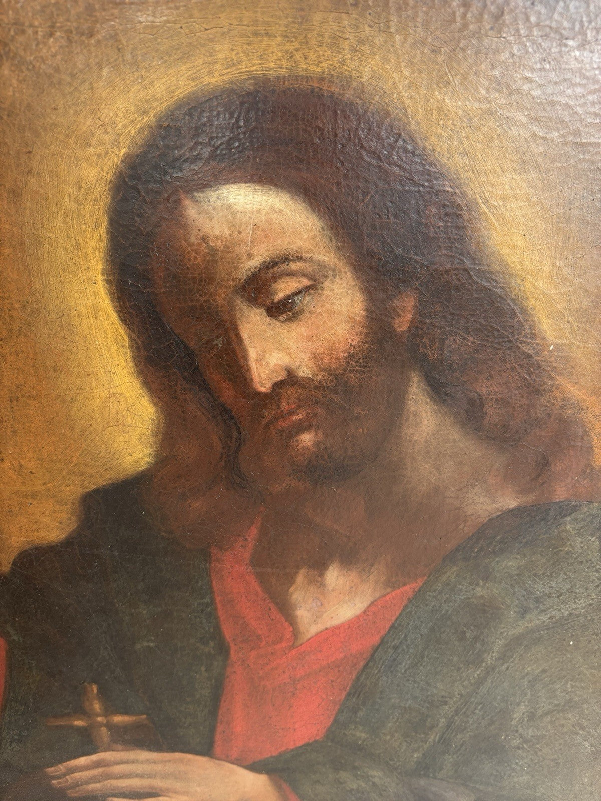Quadro antico -Gesù- dipinto a olio su tela