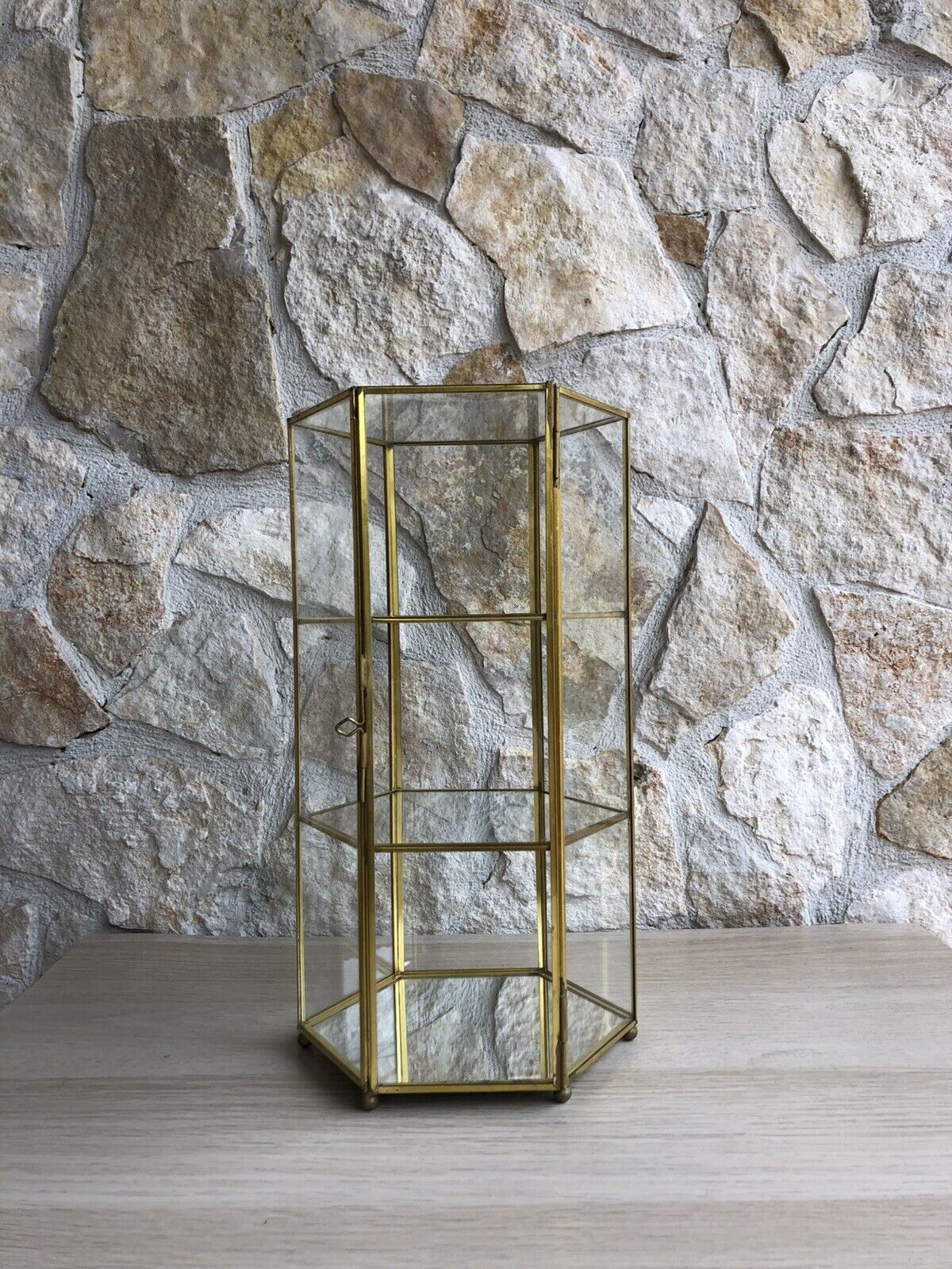 Vetrinetta Vintage In Vetro E Metallo