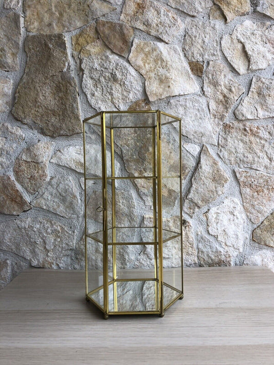 Vetrinetta Vintage In Vetro E Metallo