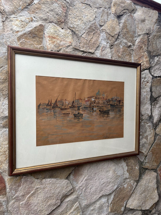 Quadro -Venezia- Giuseppe Madonna realizzato ad acquerello su carta