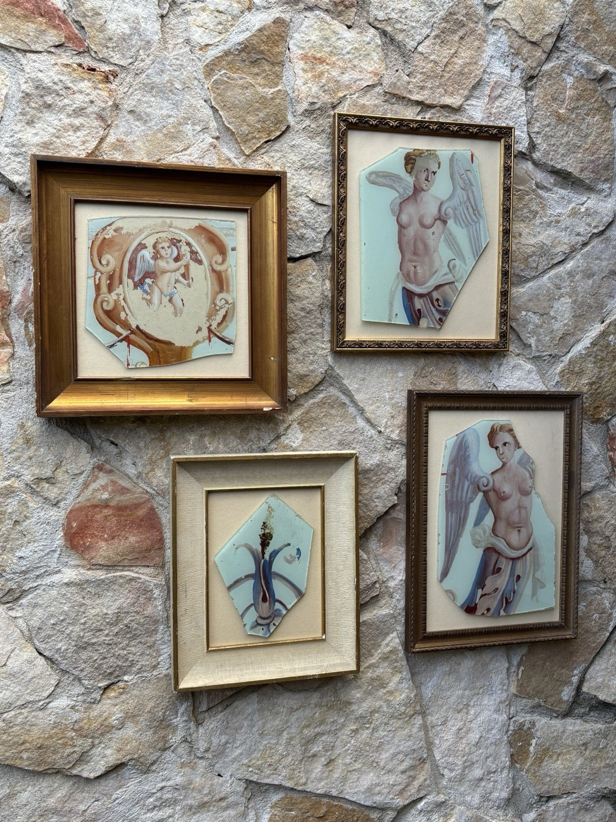 Quadri Vintage Dipinti Su Vetro