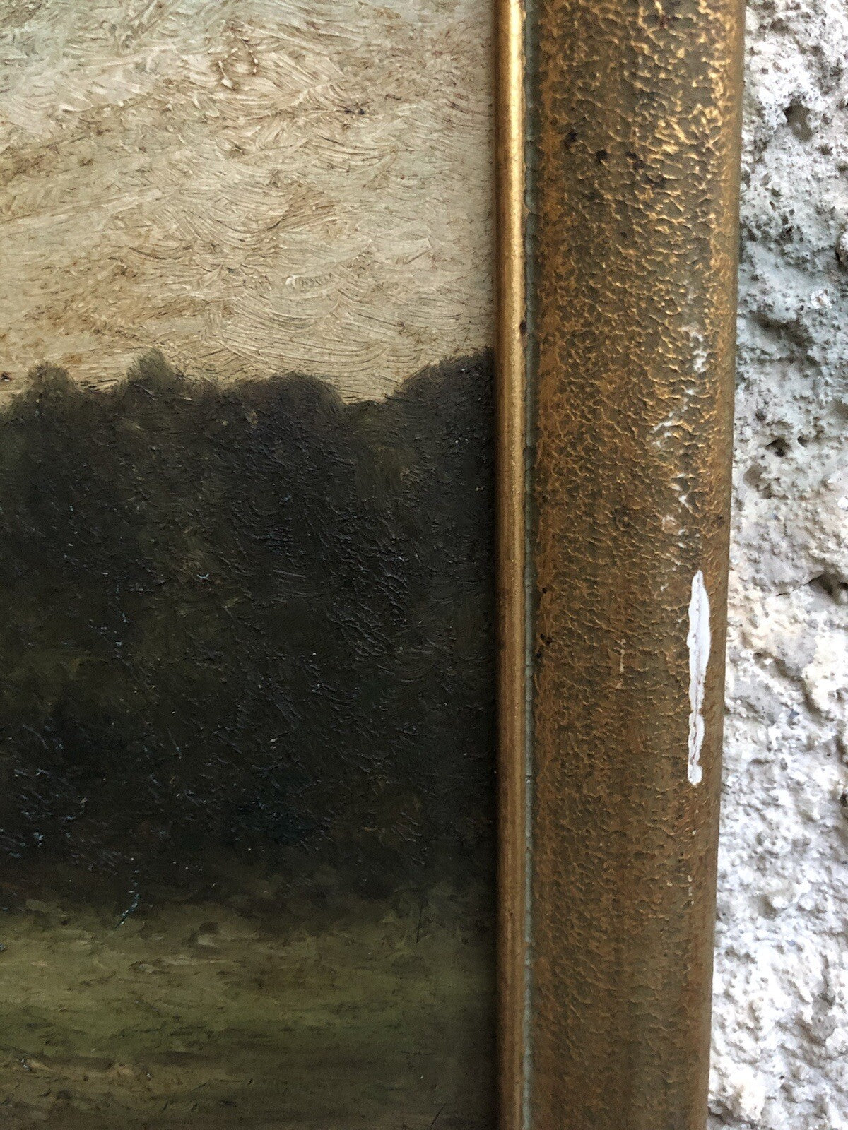 Quadro vintage -Paesaggio Con Gregge- dipinto a olio