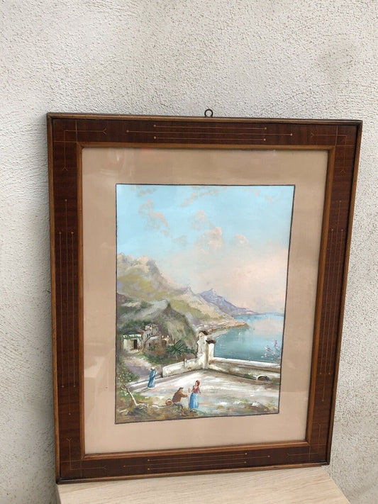 Quadro vintage -Gouache- tecnica mista su carta