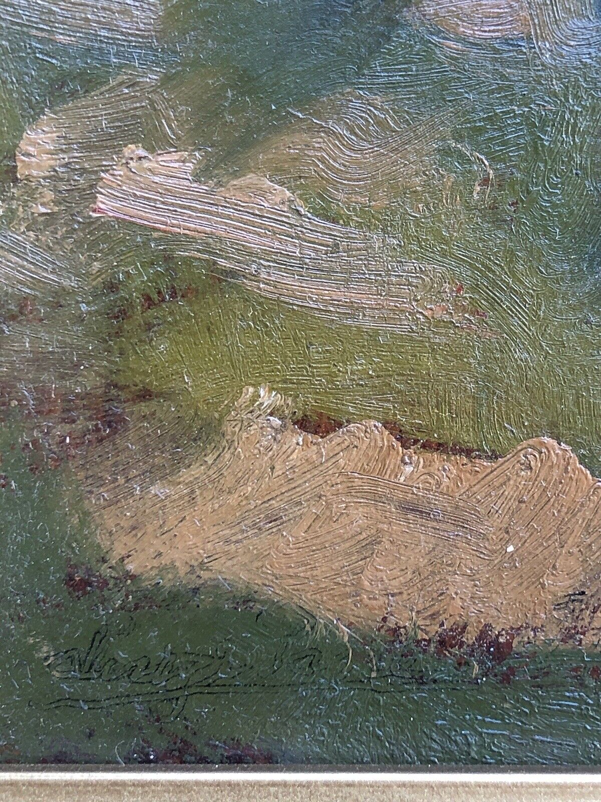 Quadro vintage -Paesaggio- dipinto a olio su tavoletta