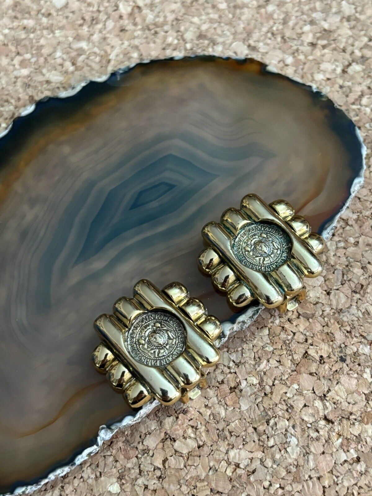 Orecchini A Clip Vintage Pierre Balmain In Ottone