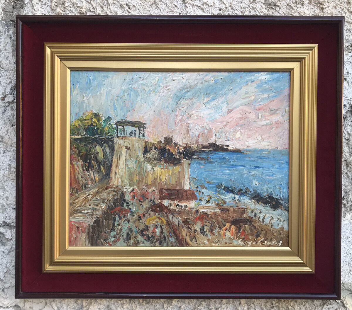 QUADRO VINTAGE DIPINTO A OLIO SU MASONITE