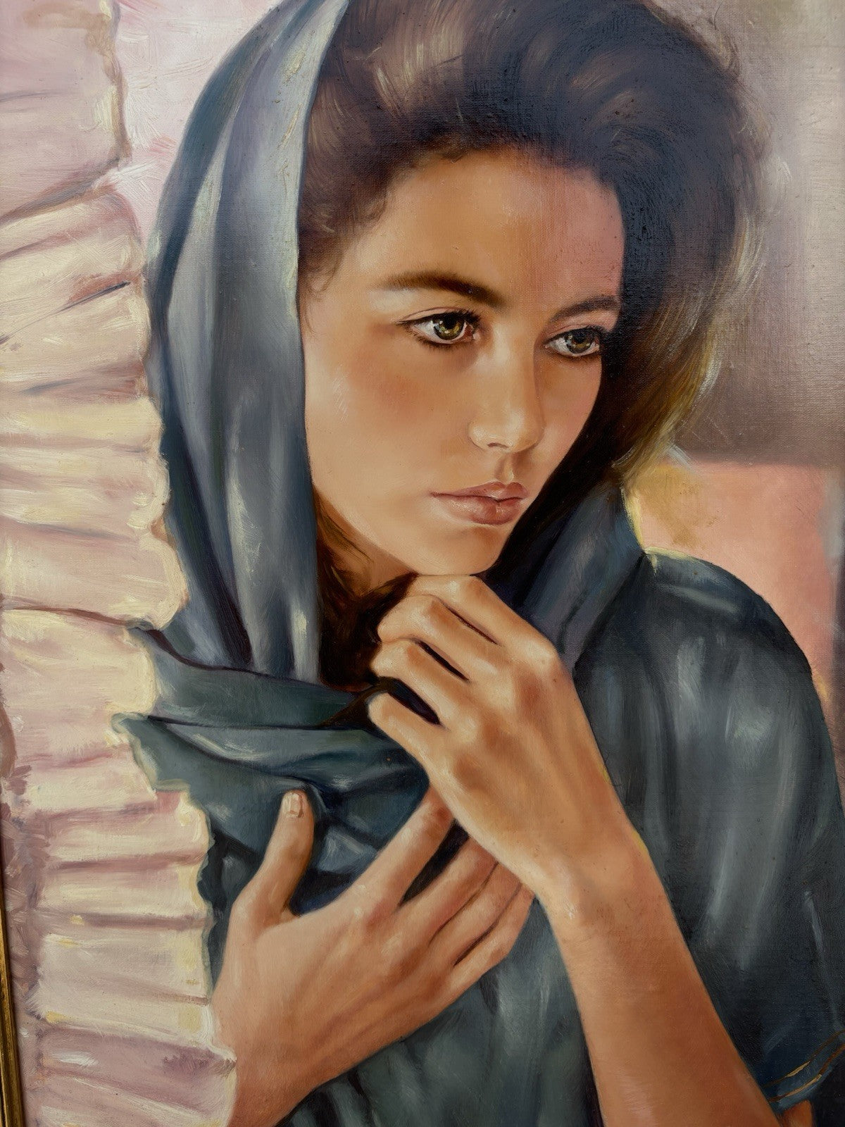 Quadro -Volto Femminile- Gigi Barone dipinto a olio su tela