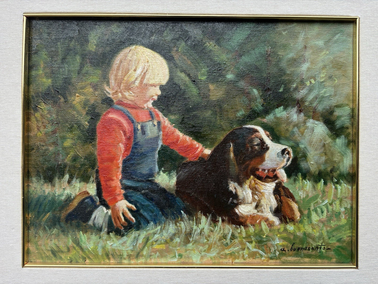 Quadro -Amici- Aldo Buonoconto- dipinto a olio su tela