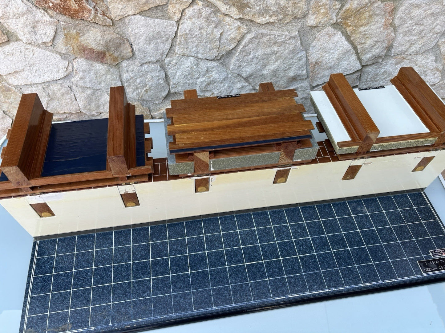 Modello Architettonico E Didattico Vintage In Legno-Toffoli E Figli-
