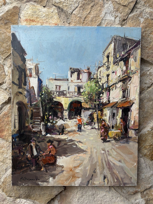 Quadro -Interno Palazzo- Nicola Canzanella dipinto a olio su tela