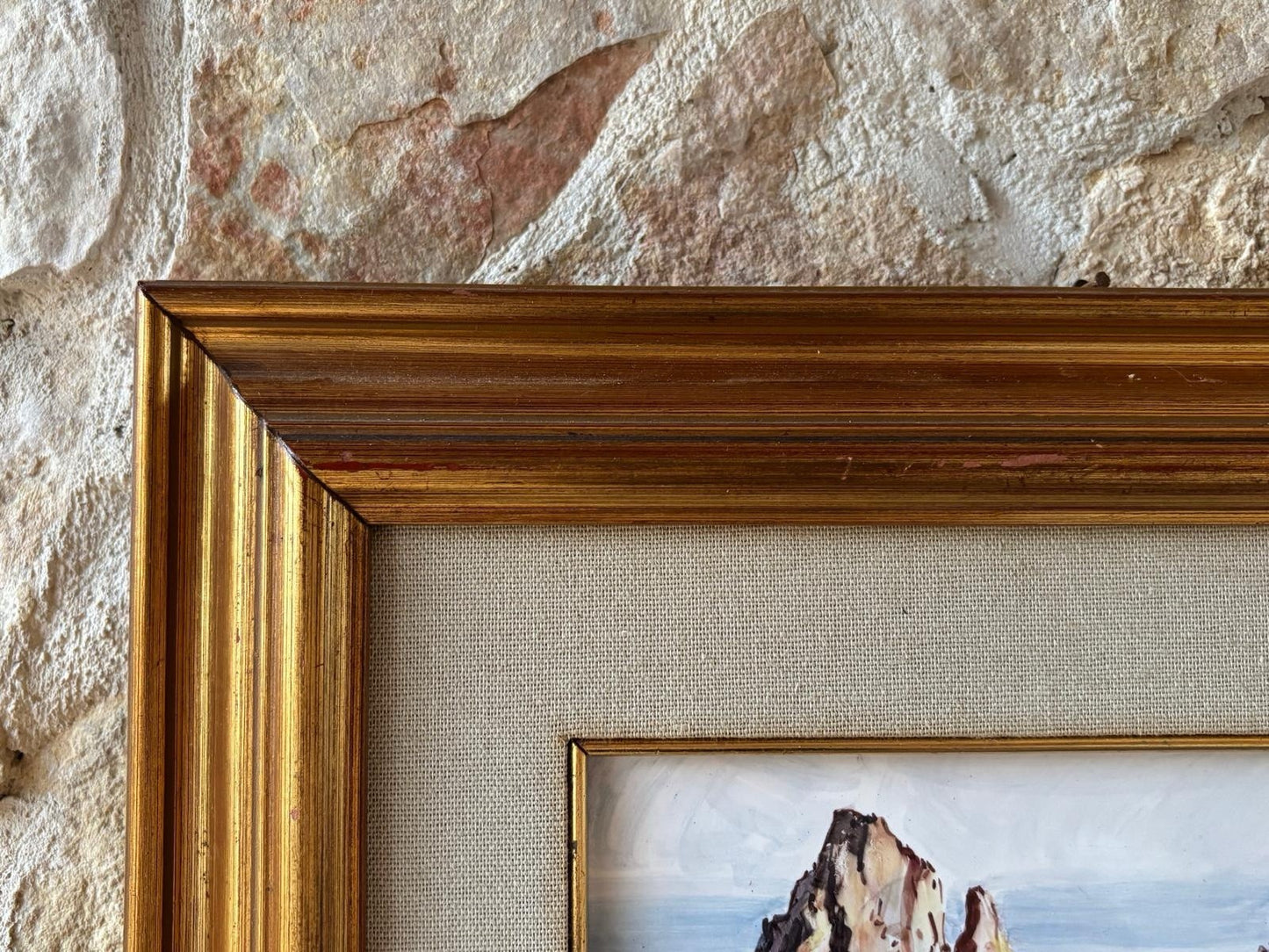 Quadro -Capri, I Faraglioni- dipinto su mattonella