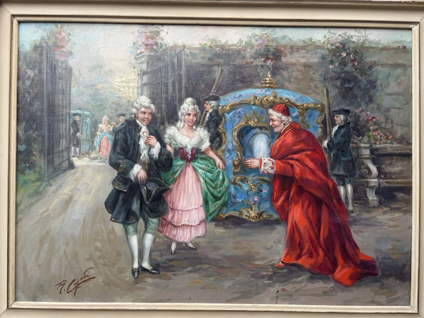 Quadro -Figure Di Nobili- Roberto Cajati dipinto a olio su tela