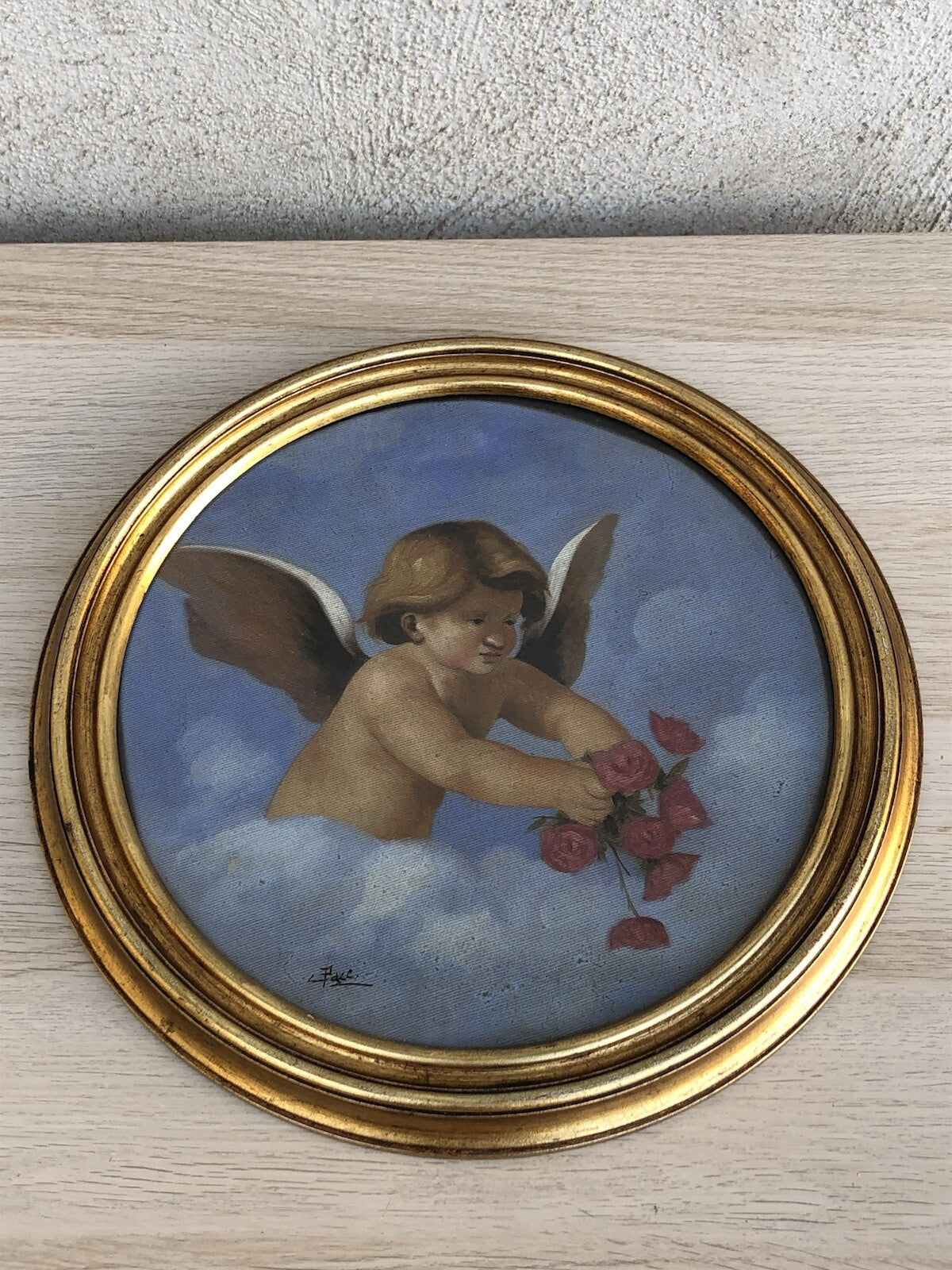 Coppia quadri vintage -Puttini- dipinti a olio su tela