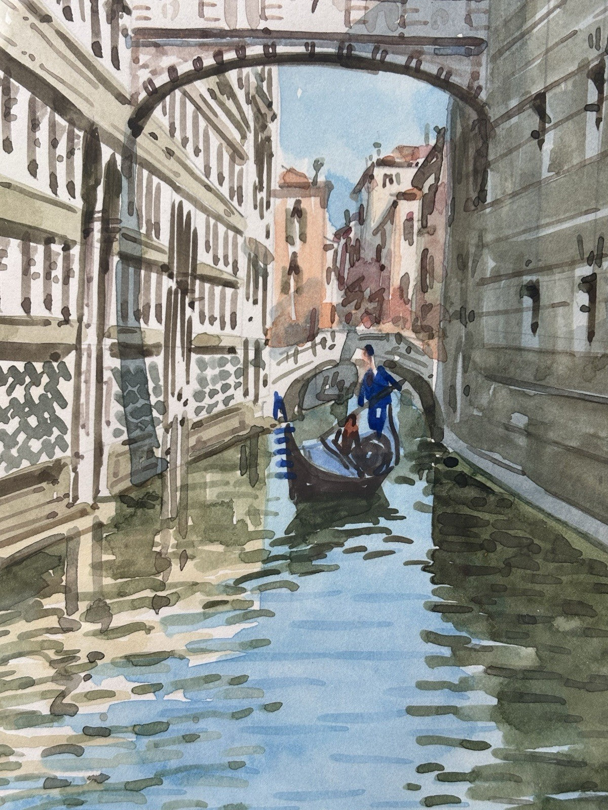 Quadro -Marina Di Venezia- Tosi ?? acquerello su carta