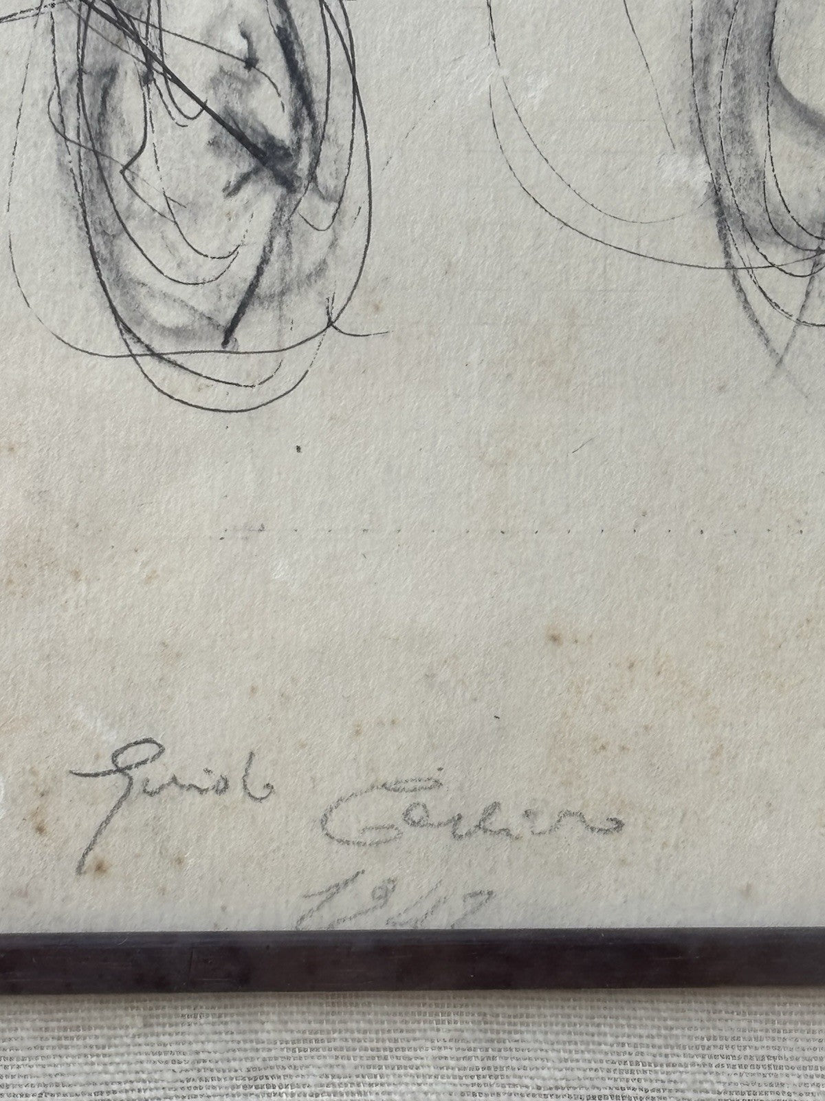 Quadro -Calesse Con Cavallo- Guido Casciaro disegno su carta