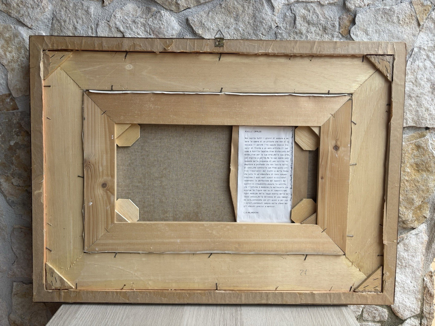 Quadro -Paesaggio Con Case- Achille Capaldo dipinto a olio su tela