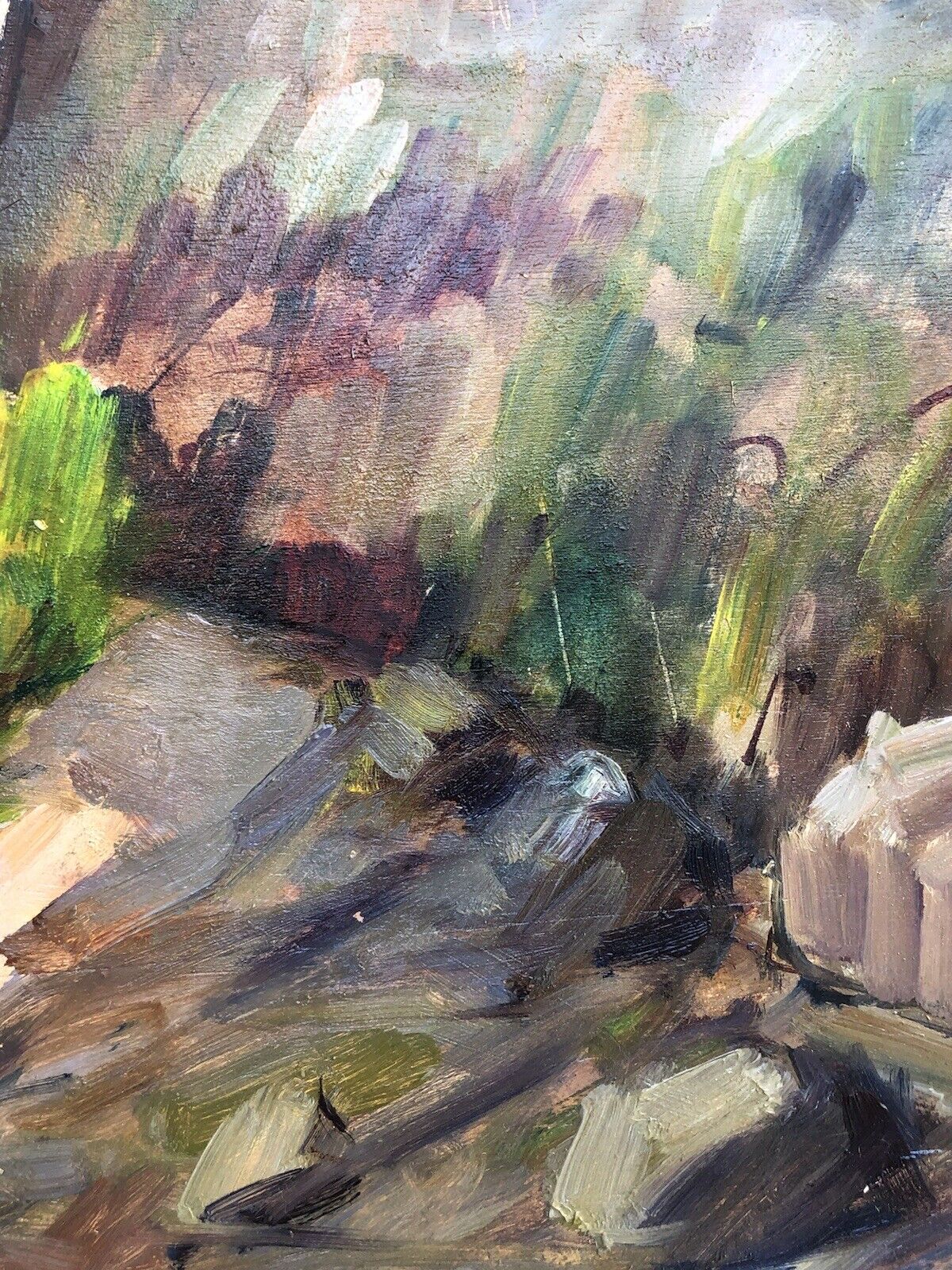 Quadro vintage -Paesaggio- dipinto a olio su tavoletta