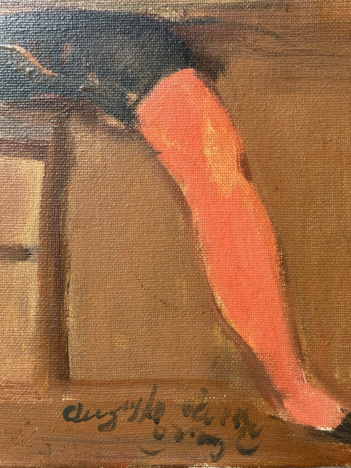 Quadro -Figura- Augusto Orange De Rose dipinto a olio su tela