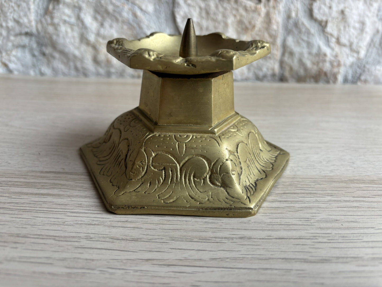 Candelabro Portacandele Vintage In Ottone