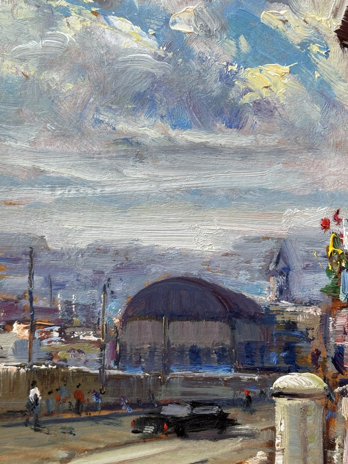 Quadro -Strada Di Città- Enrico Aprile dipinto a olio