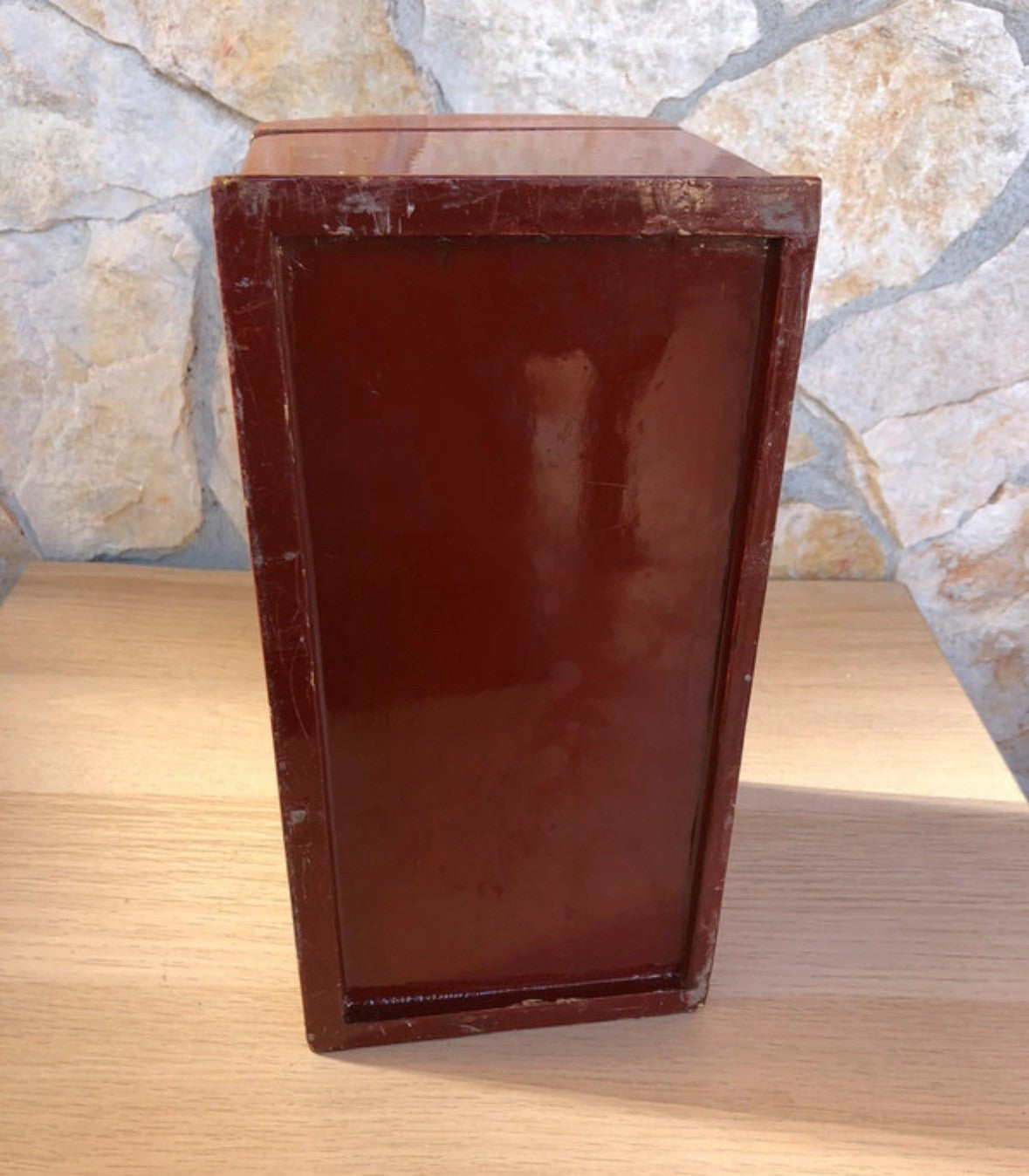 Scatola Orientale Portagioie Vintage In Legno Con Specchio Interno
