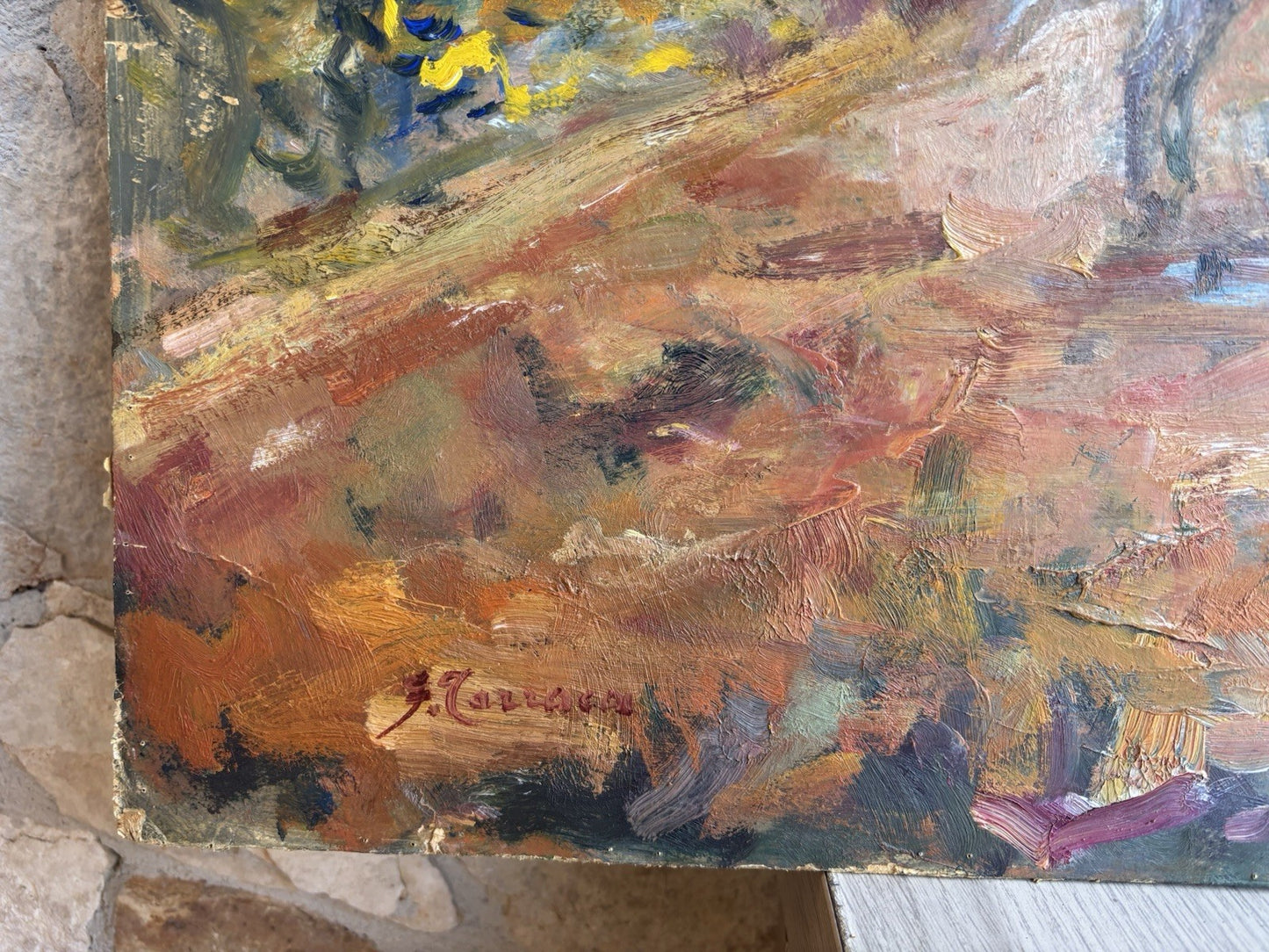 Vecchio quadro -Cavalli Al Pascolo- Ferruccio Torraca- dipinto a olio