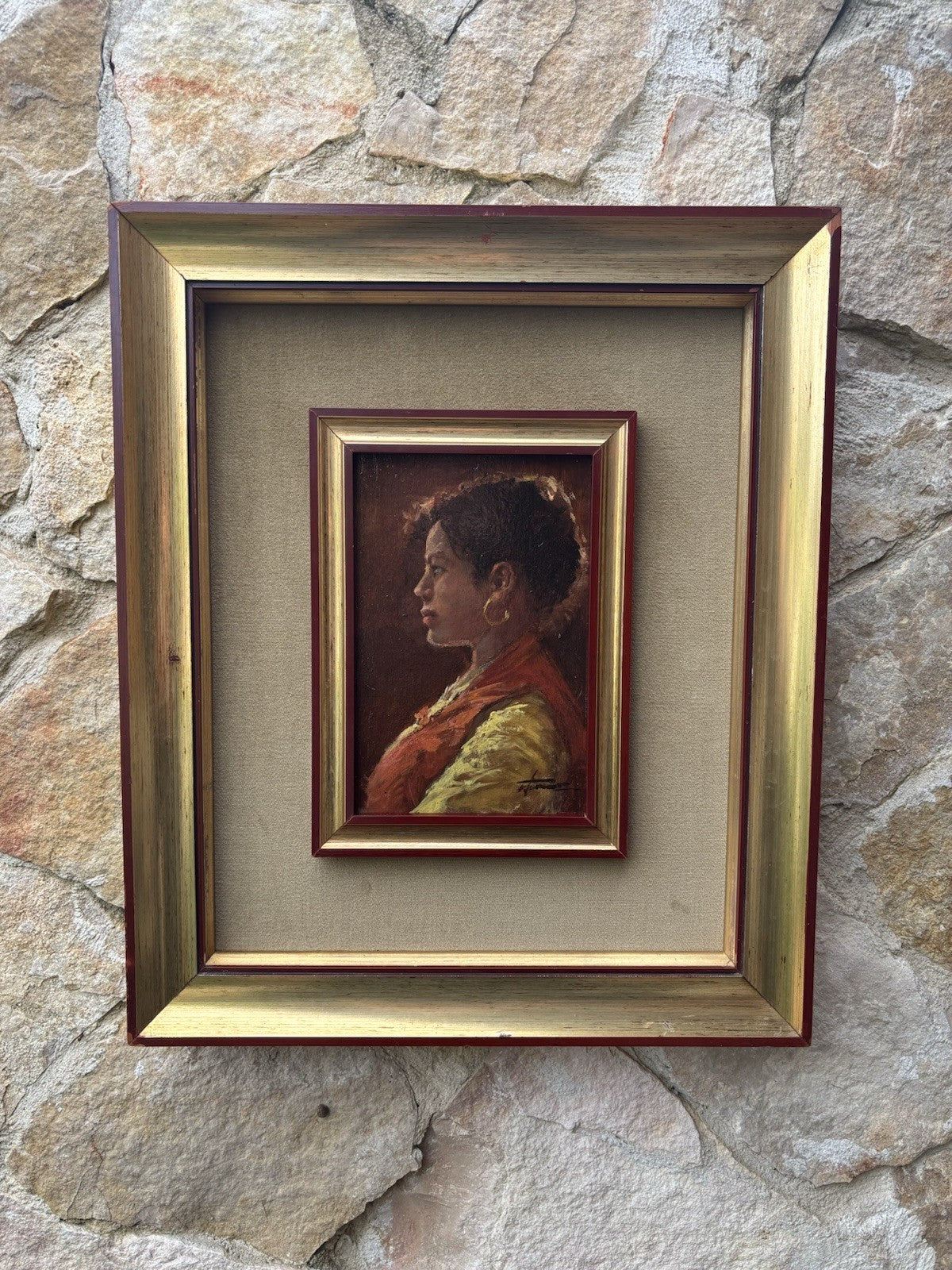 Quadro -Profilo Di Donna- Francesco Tammaro dipinto a olio su tavoletta