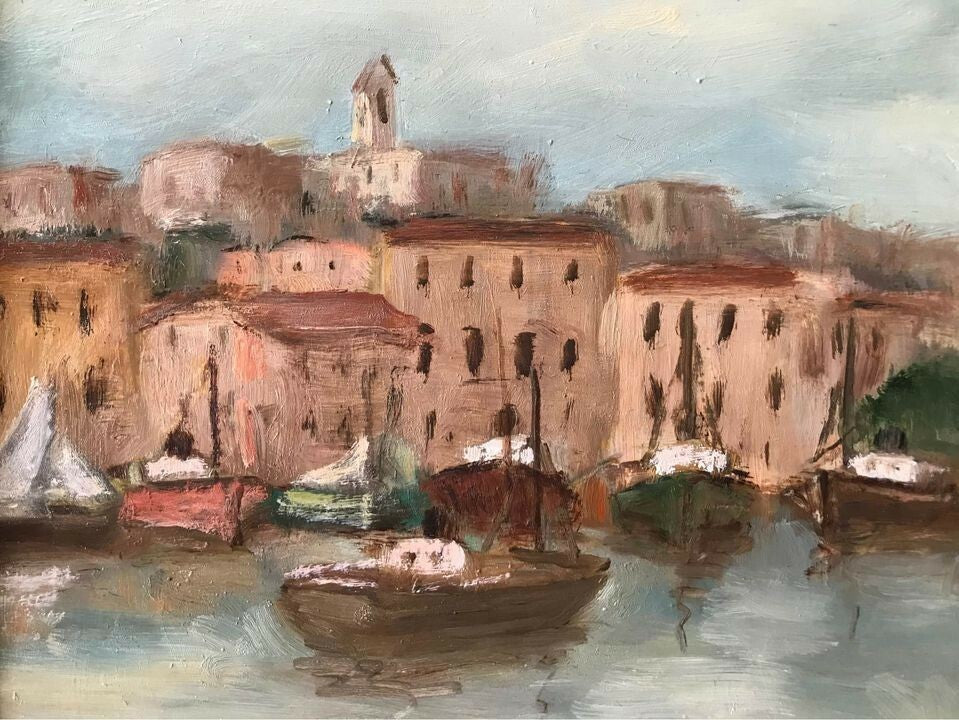 Quadro -Marina-Francesco nicolardi 1910-1970 dipinto a olio su masonite