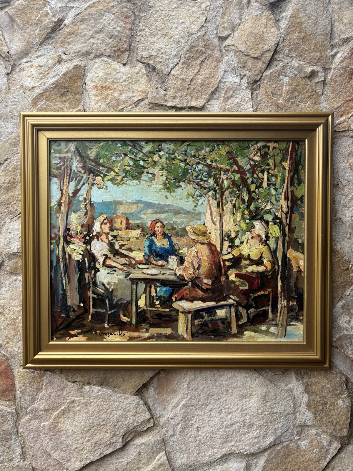 Quadro -Scampagnata- Nicola Canzanella dipinto a olio