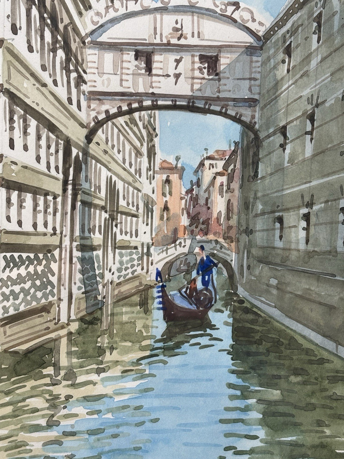 Quadro -Marina Di Venezia- Tosi ?? acquerello su carta