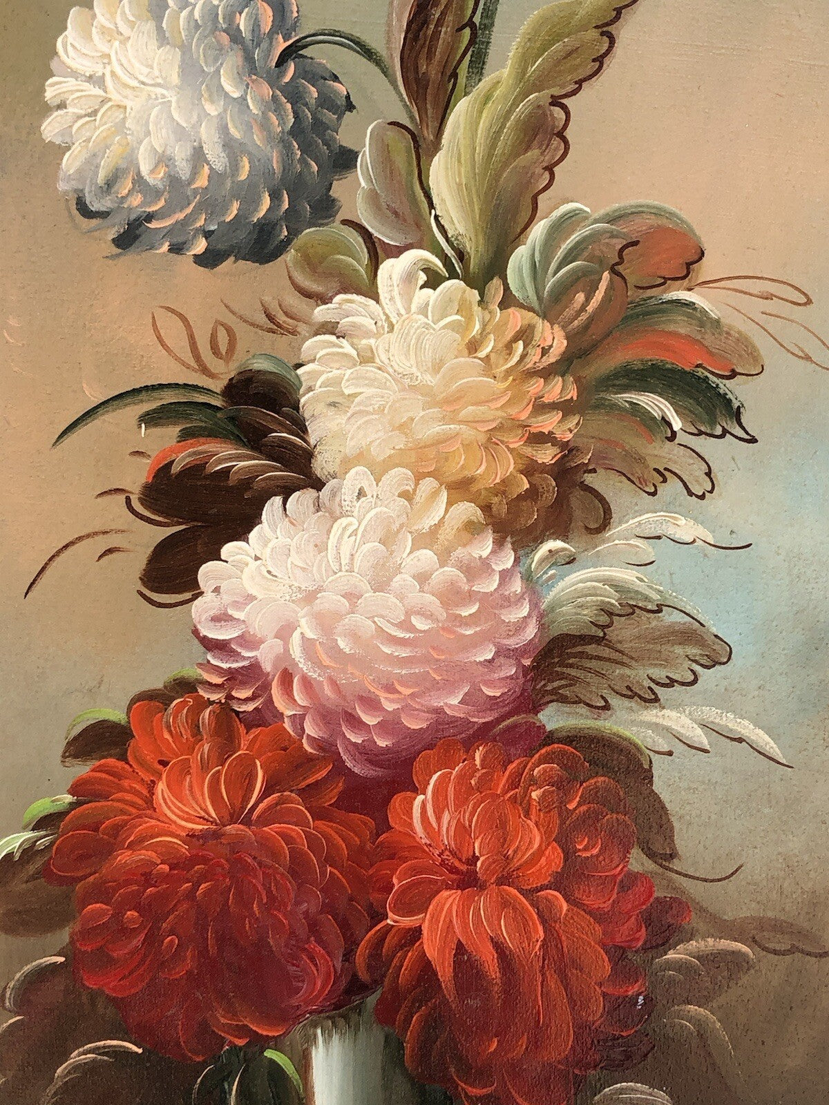Quadro vintage -Natura Morta Con Fiori- dipinto a olio su tela
