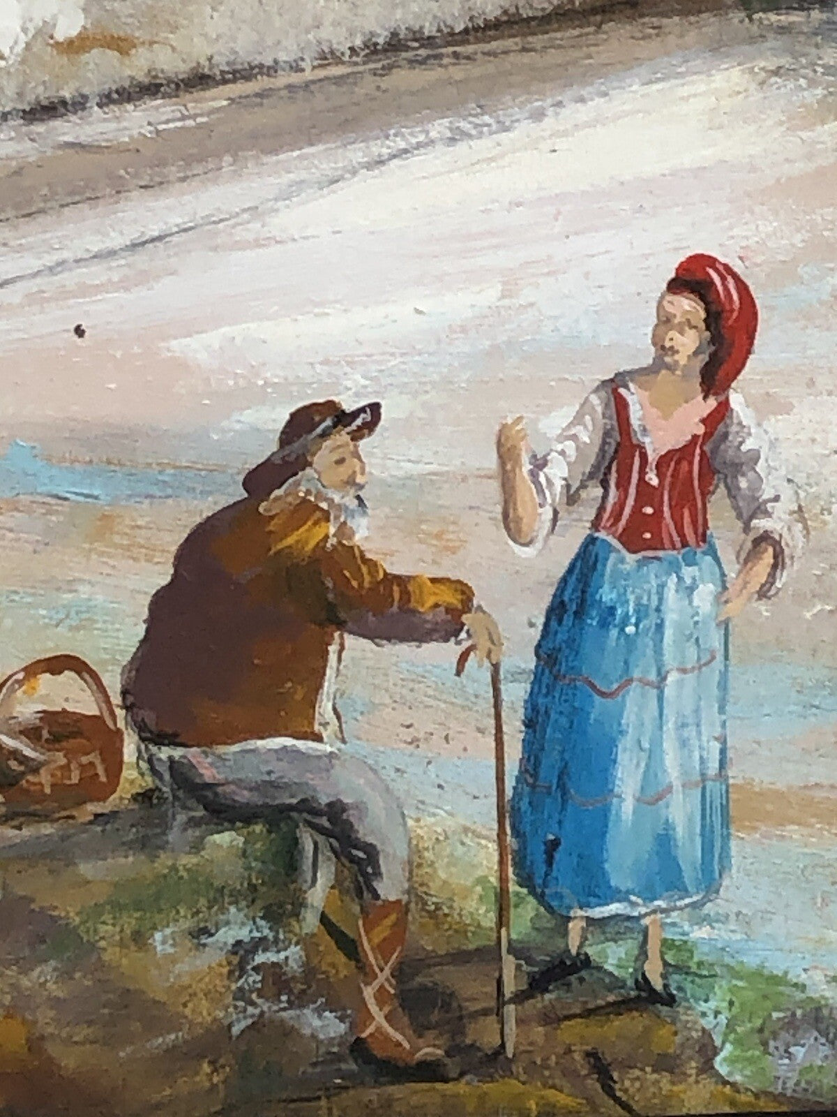 Quadro vintage -Gouache- tecnica mista su carta