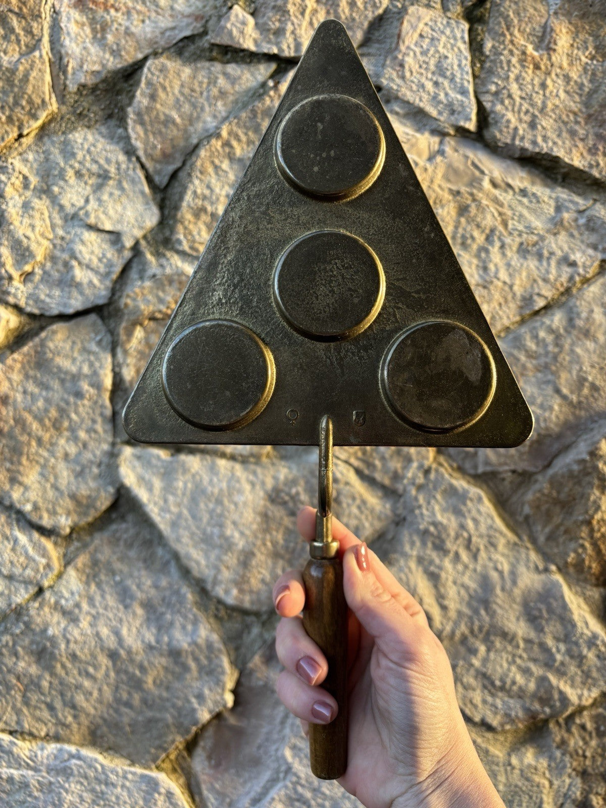 Cazzuola Massonica Vintage In Ottone E Legno