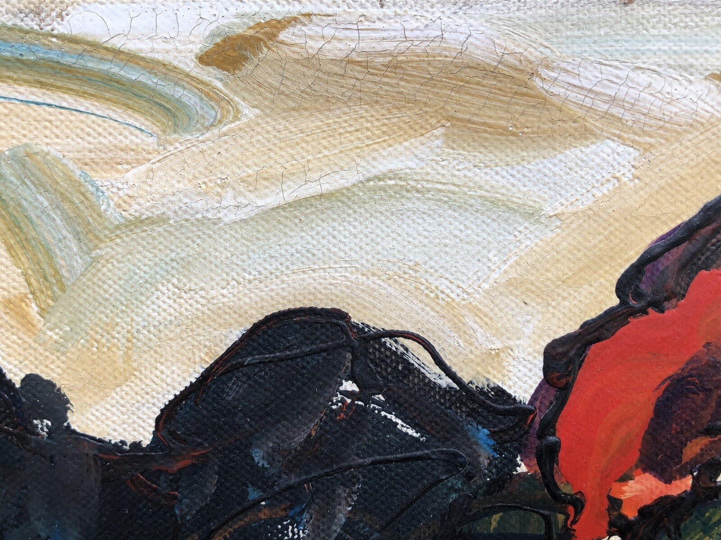 Quadro vintage -Gallo- dipinto a olio su tela