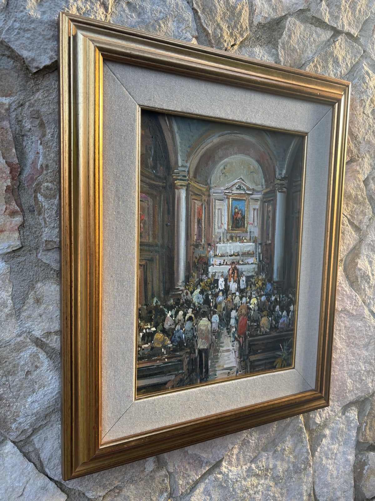 Quadro -Interno Di Chiesa- Eniko Esposito dipinto a olio