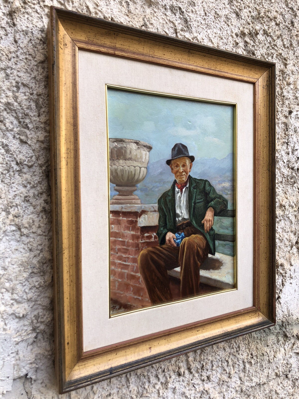 Quadro vintage -Vecchio Signore-dipinto a olio su tela