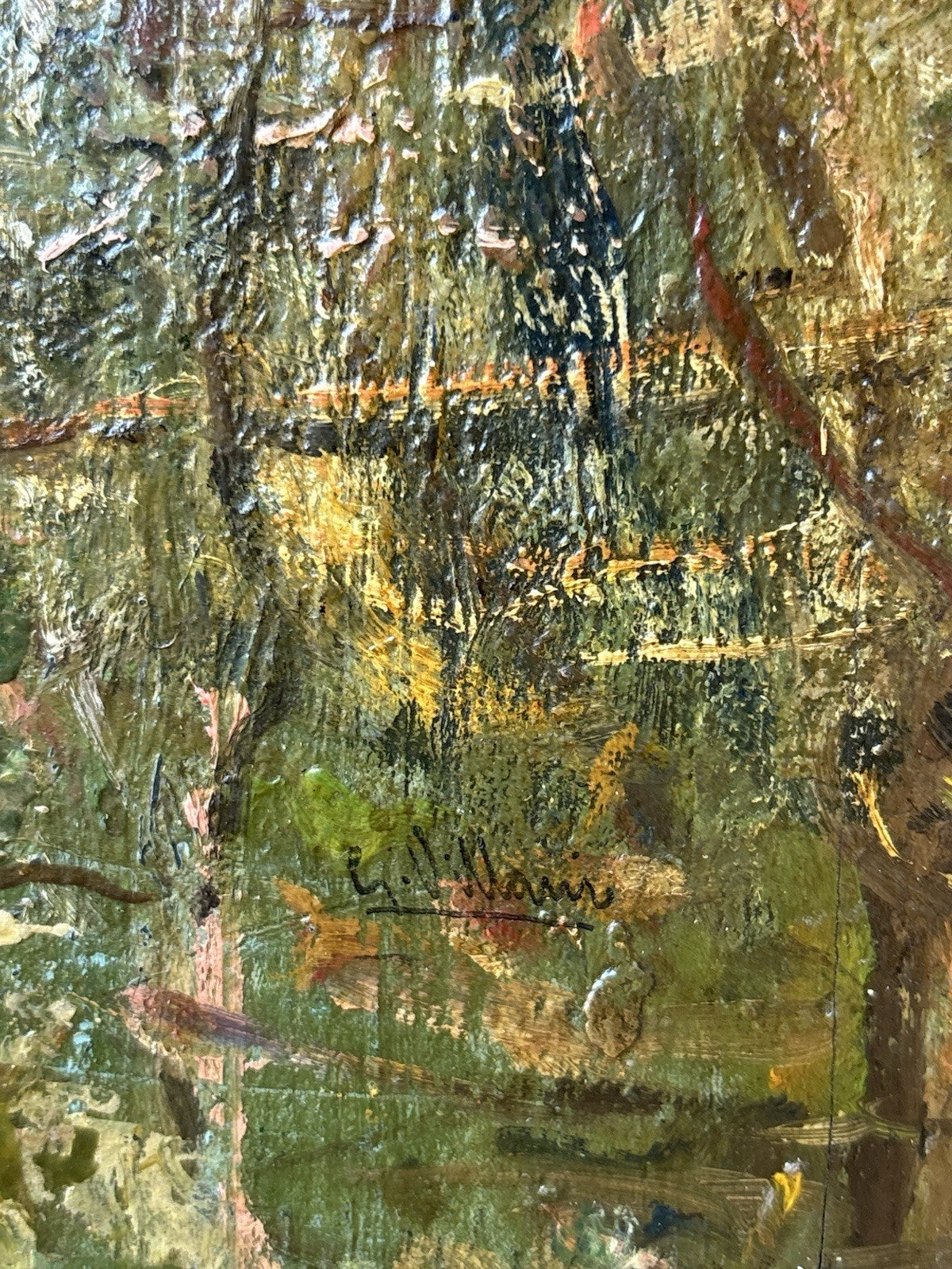 Quadro antico -Paesaggio- Gennaro Villani dipinto a olio su tavoletta
