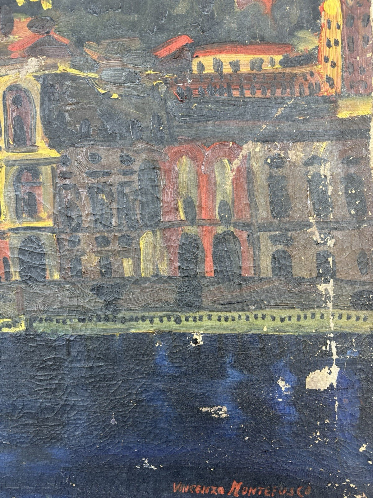 Quadro -Palazzo Donn’Anna- Vincenzo Montefusco dipinto a olio su tela