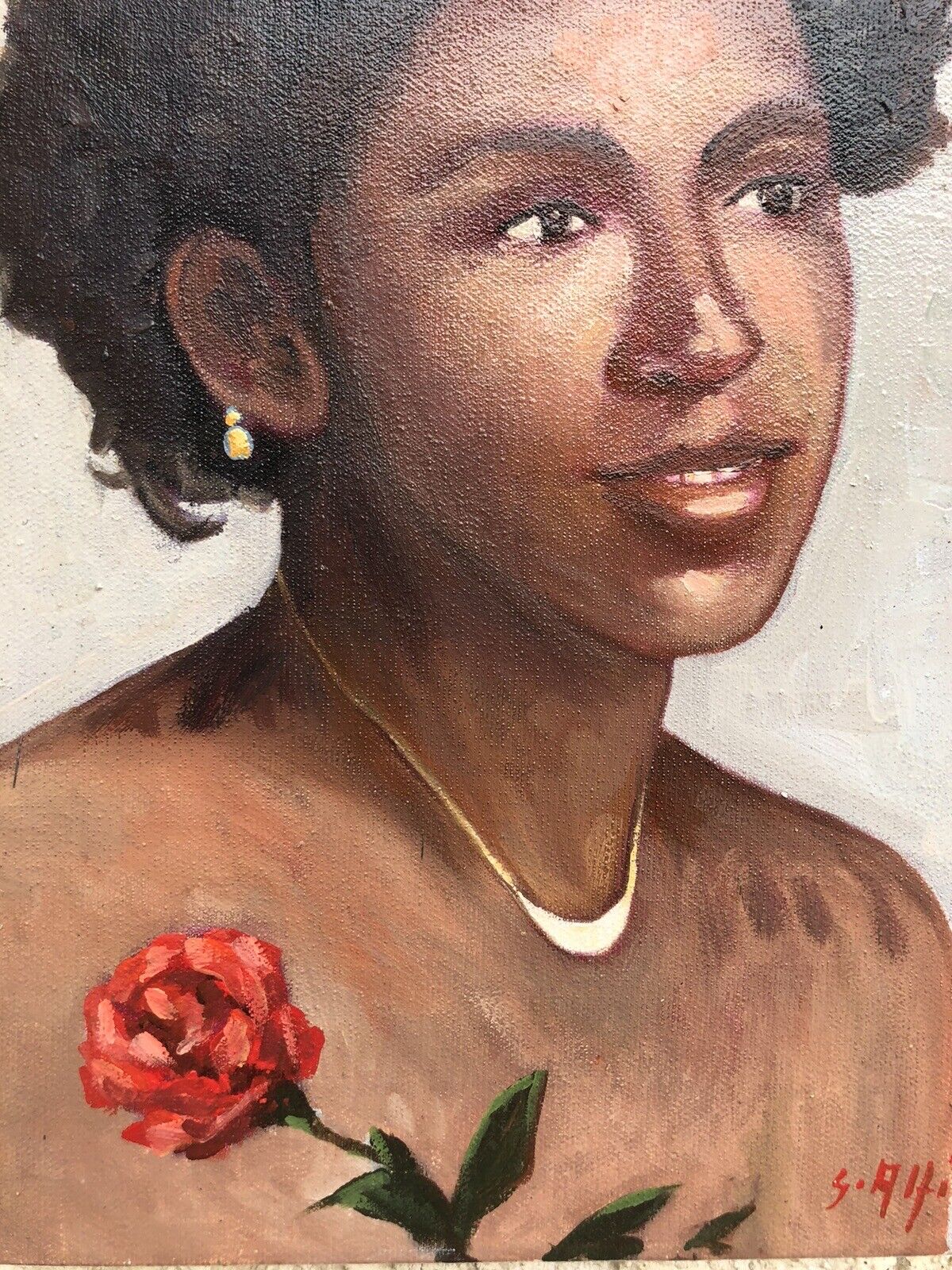 Quadro vintage -Figura Donna-dipinto a olio su tela