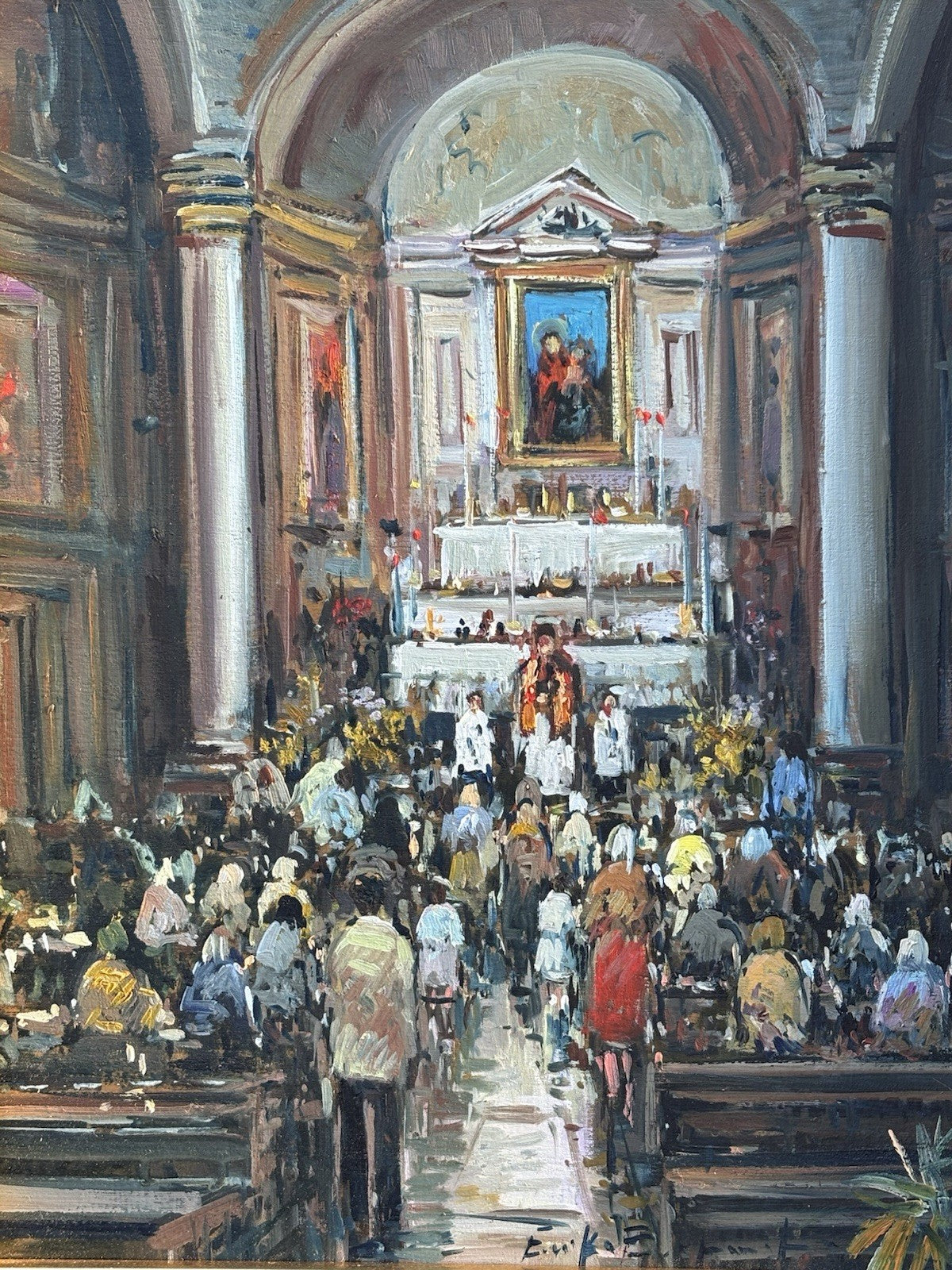 Quadro -Interno Di Chiesa- Eniko Esposito dipinto a olio
