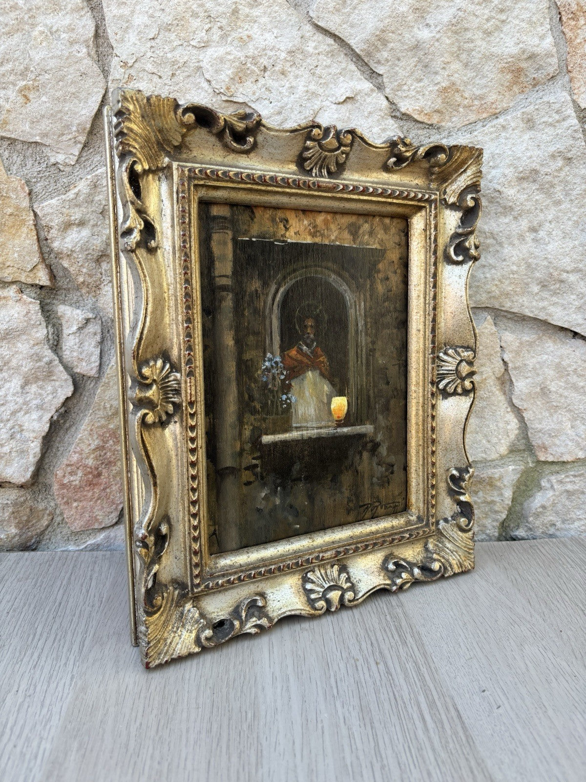 Quadro -O’Santo- Raimondo Roberti- dipinto a olio su tavola