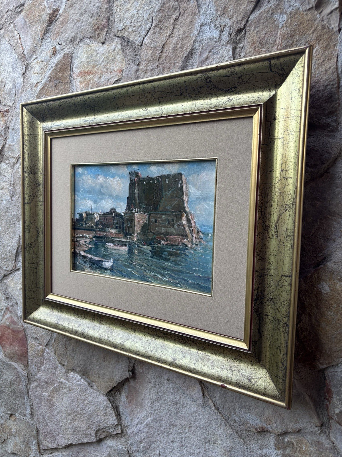 Quadro -Castel Dell’Ovo- Vincenzo Aprile dipinto a olio