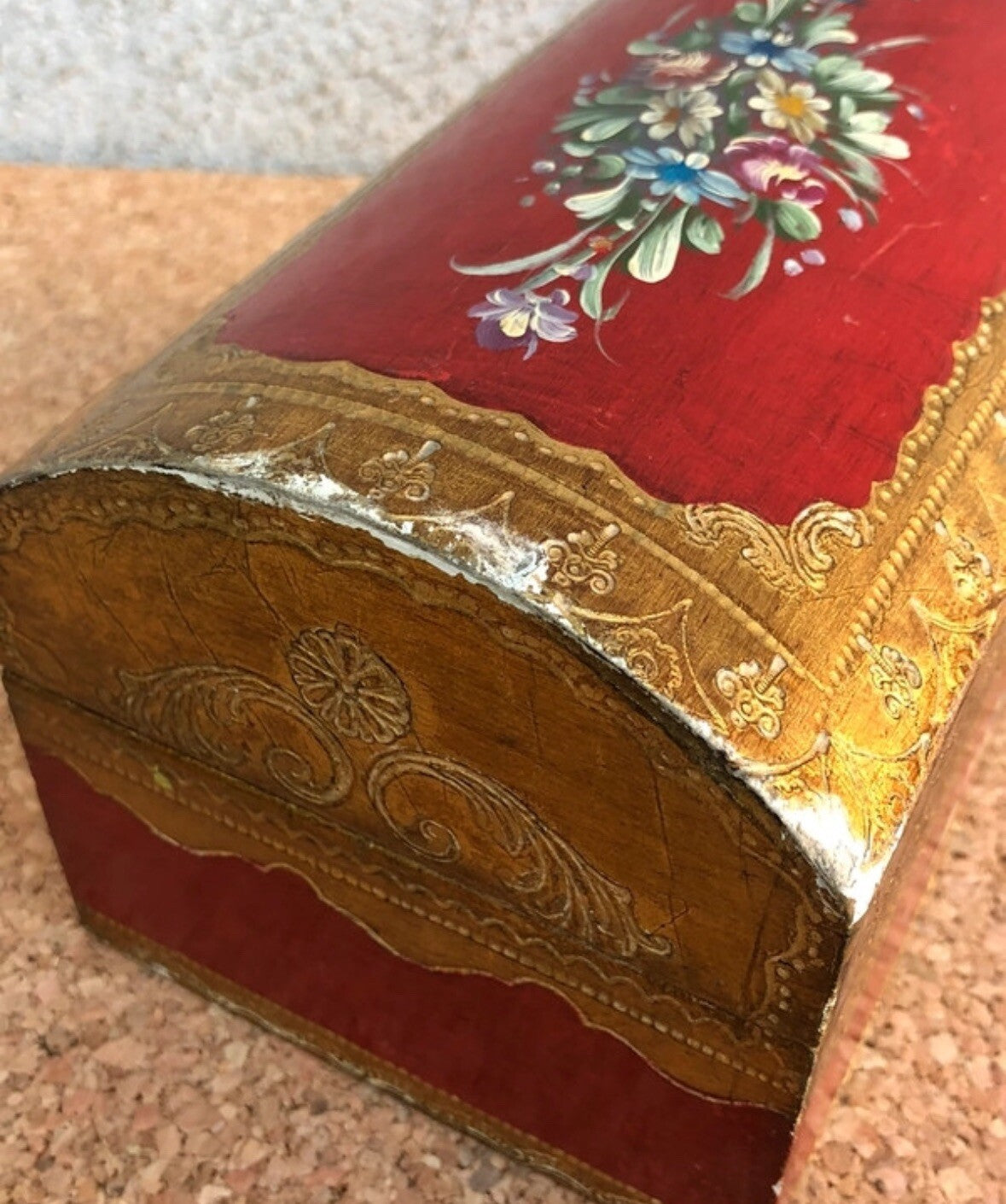 Scatola Portagioie Vintage In Legno Stile Fiorentino