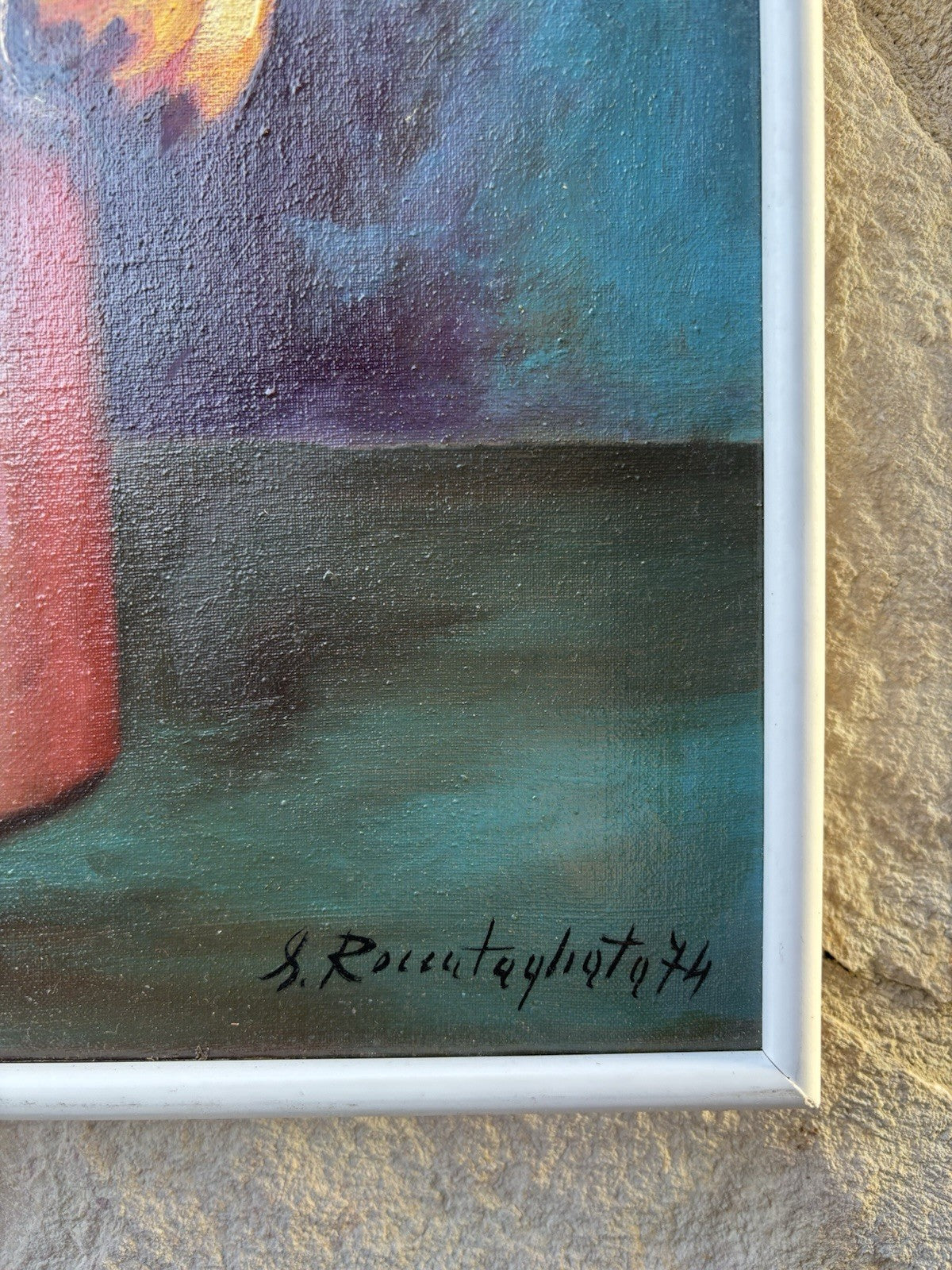 Quadro -Vaso Con Fiori- dipinto a olio su tela