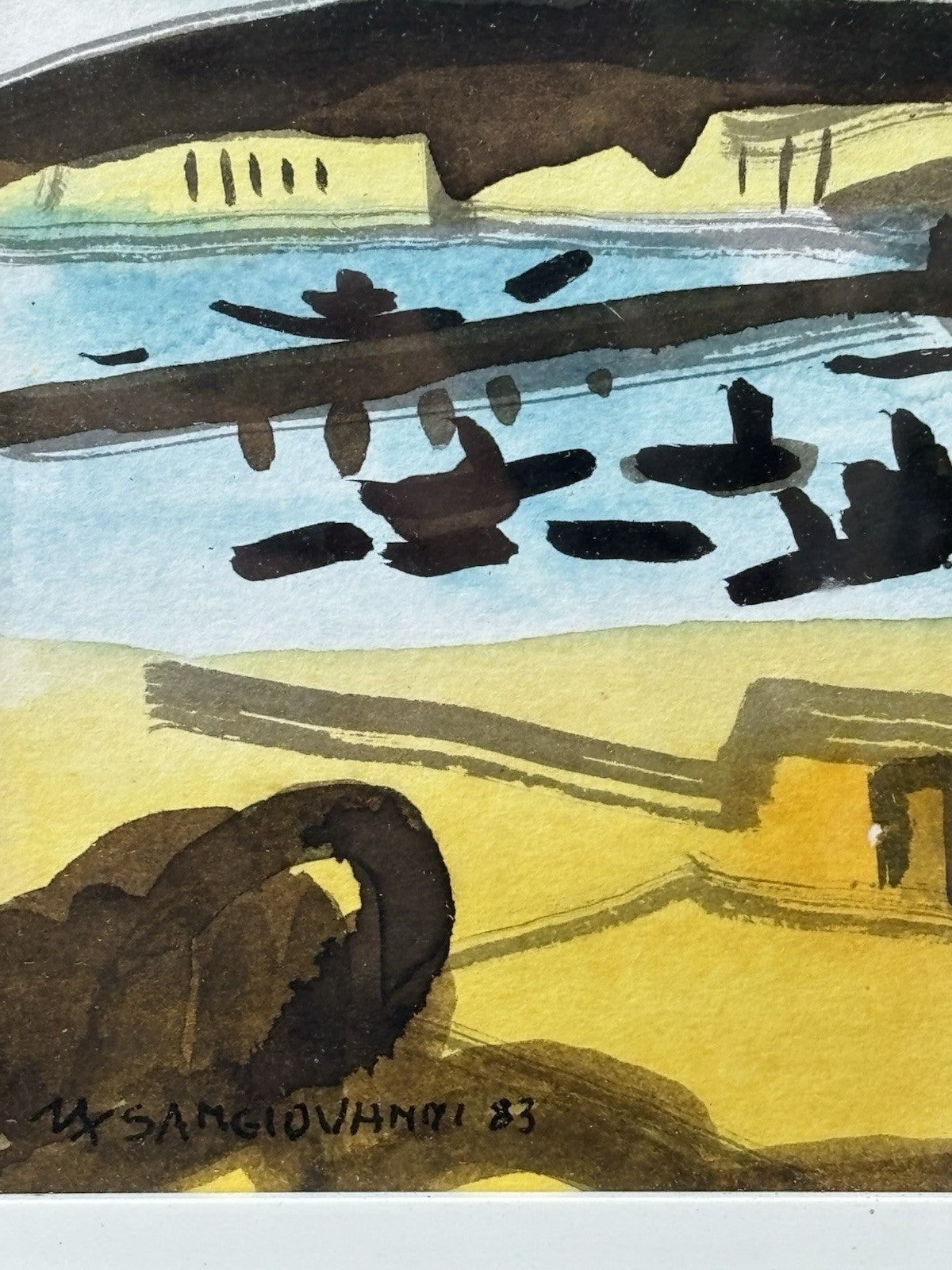 Coppia di quadri -Marine- Mario Sangiovanni tecnica mista su carta