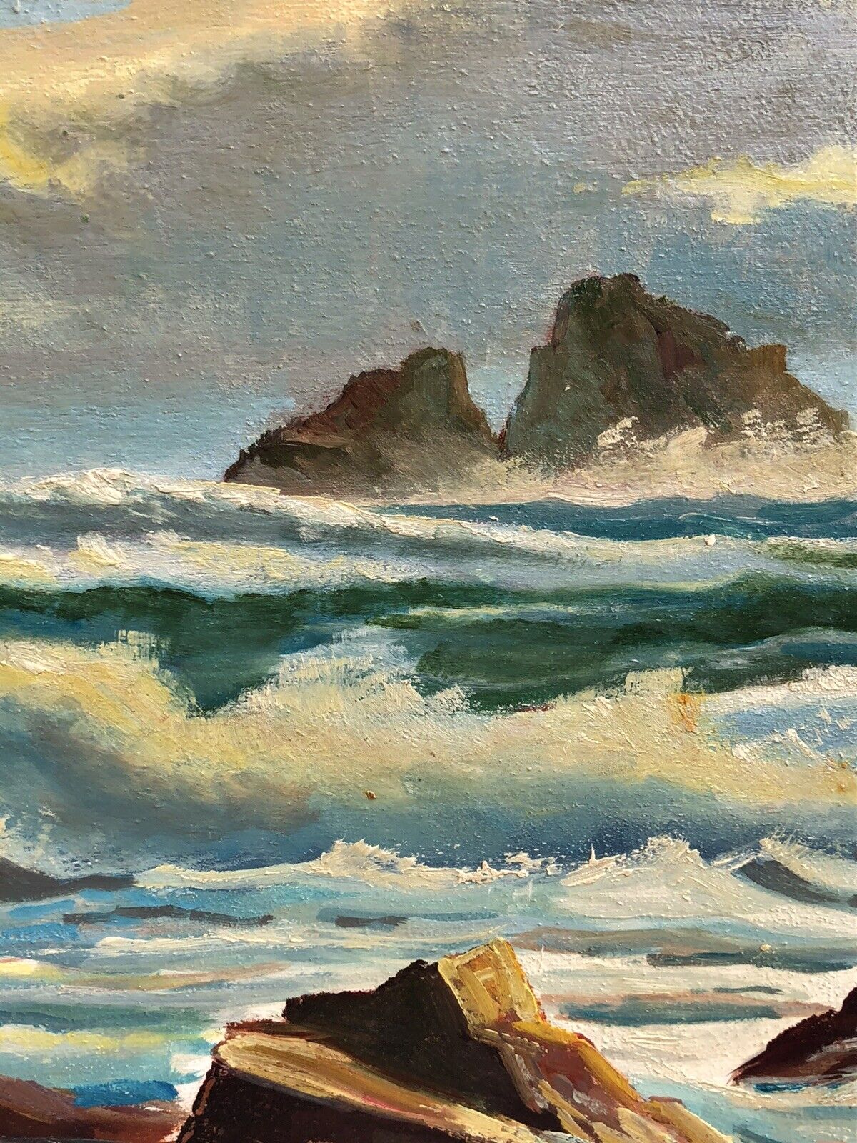 Quadro vintage -Mareggiata-dipinto a olio