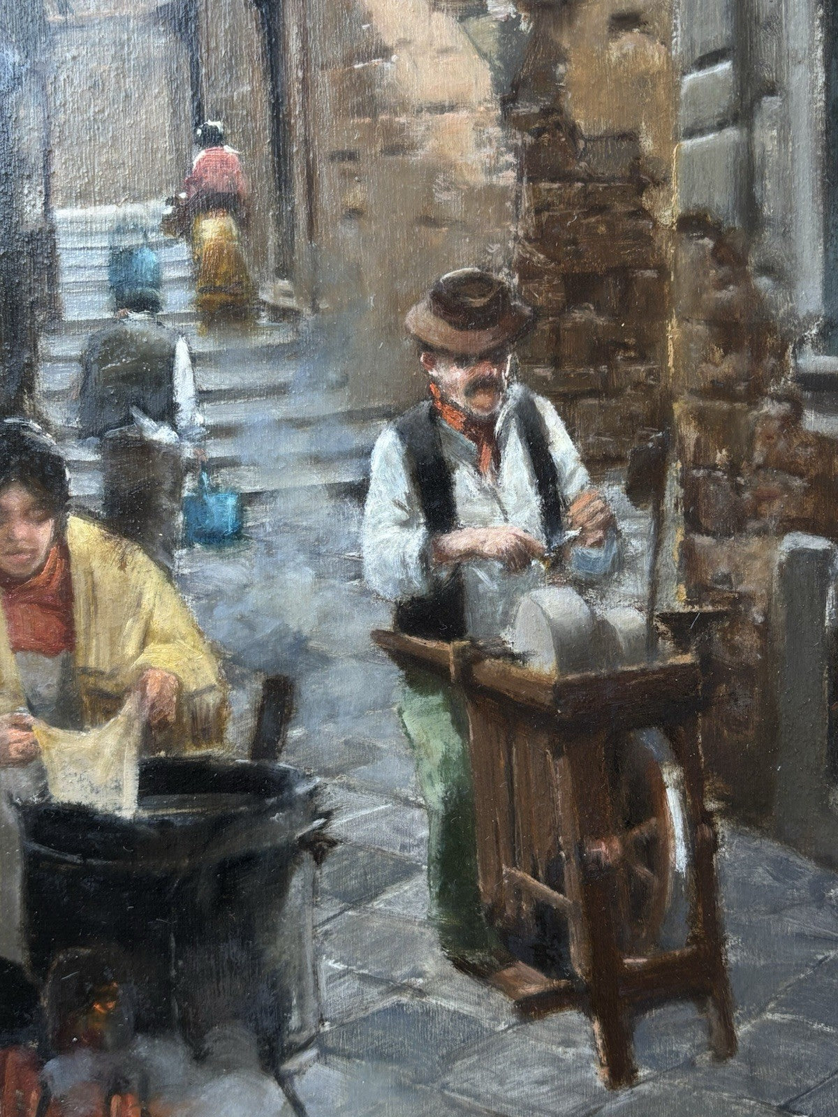 Quadro -Vicolo Di Napoli- Francesco Tammaro dipinto a olio