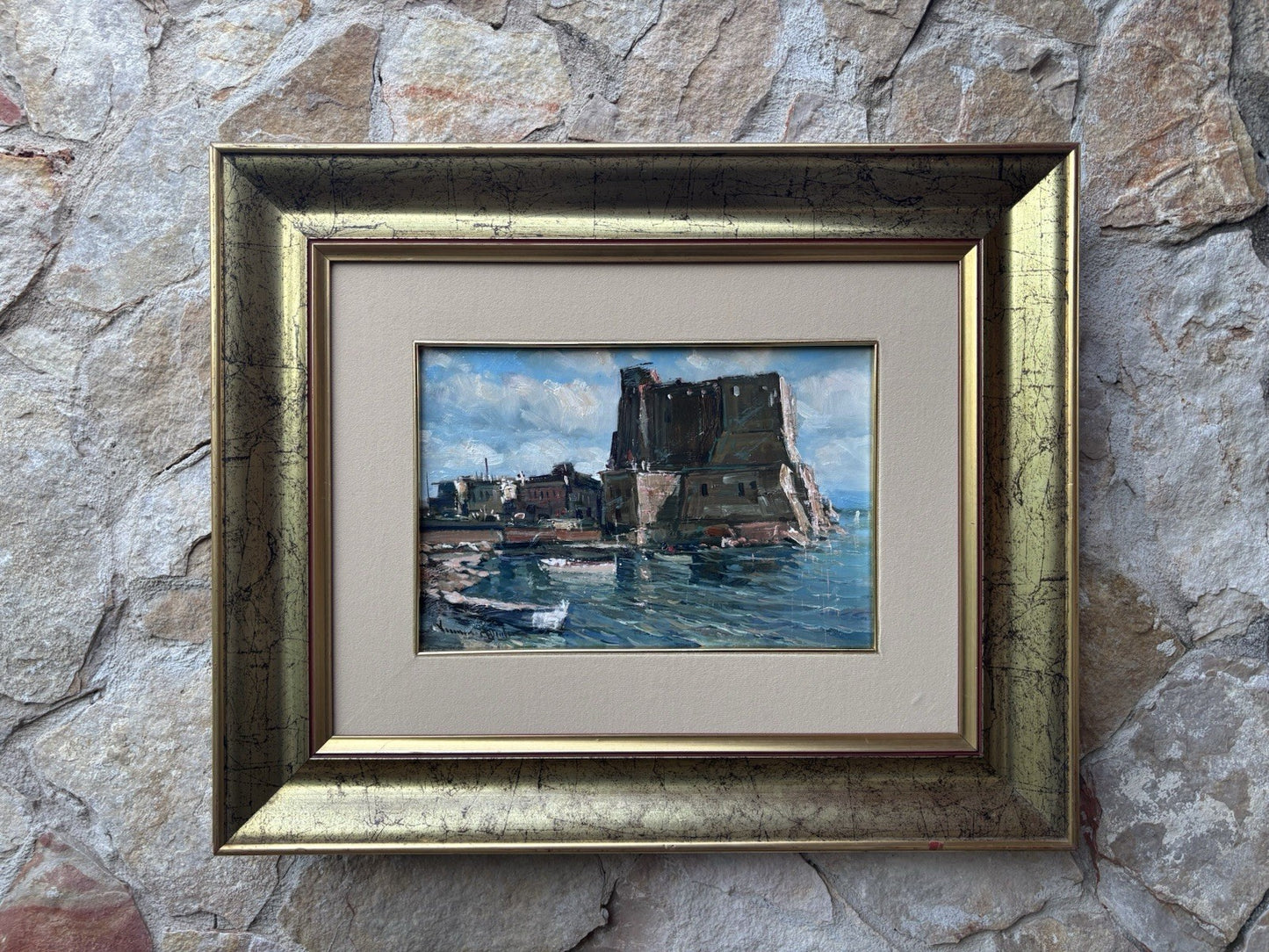 Quadro -Castel Dell’Ovo- Vincenzo Aprile dipinto a olio