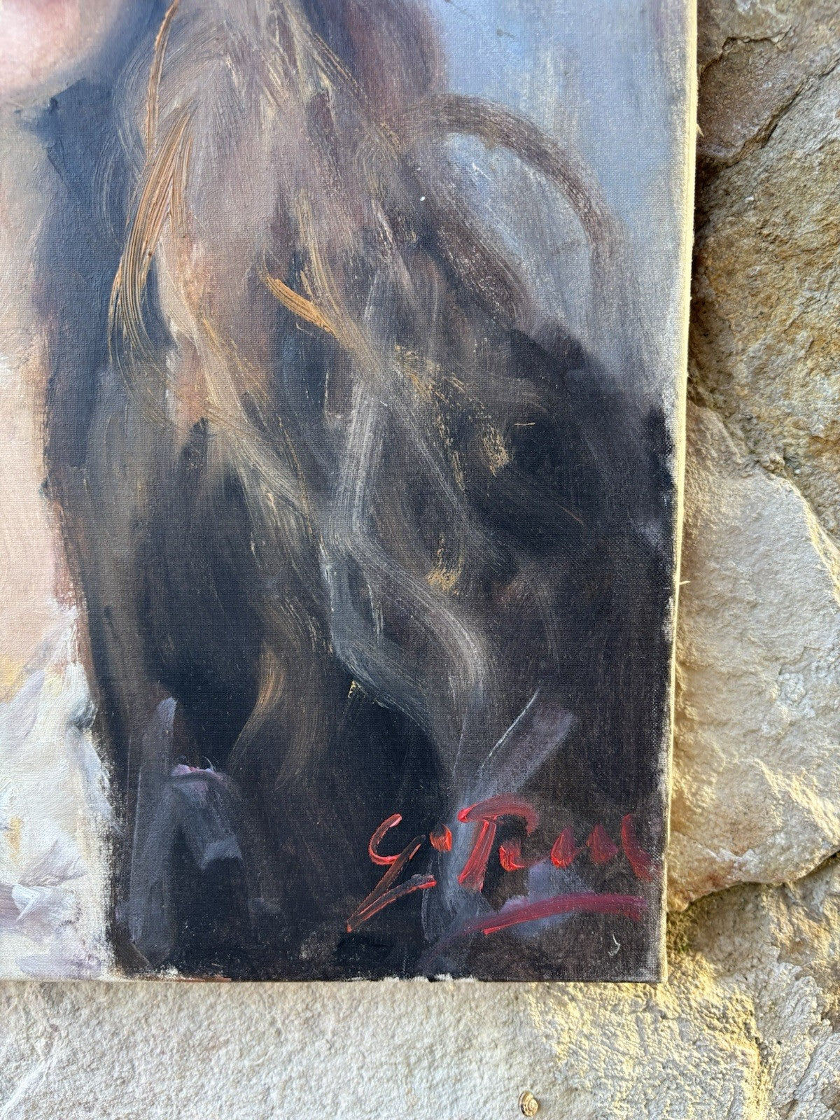 Quadro -Figura Di Donna- Giovanni Pane- dipinto a olio su tela