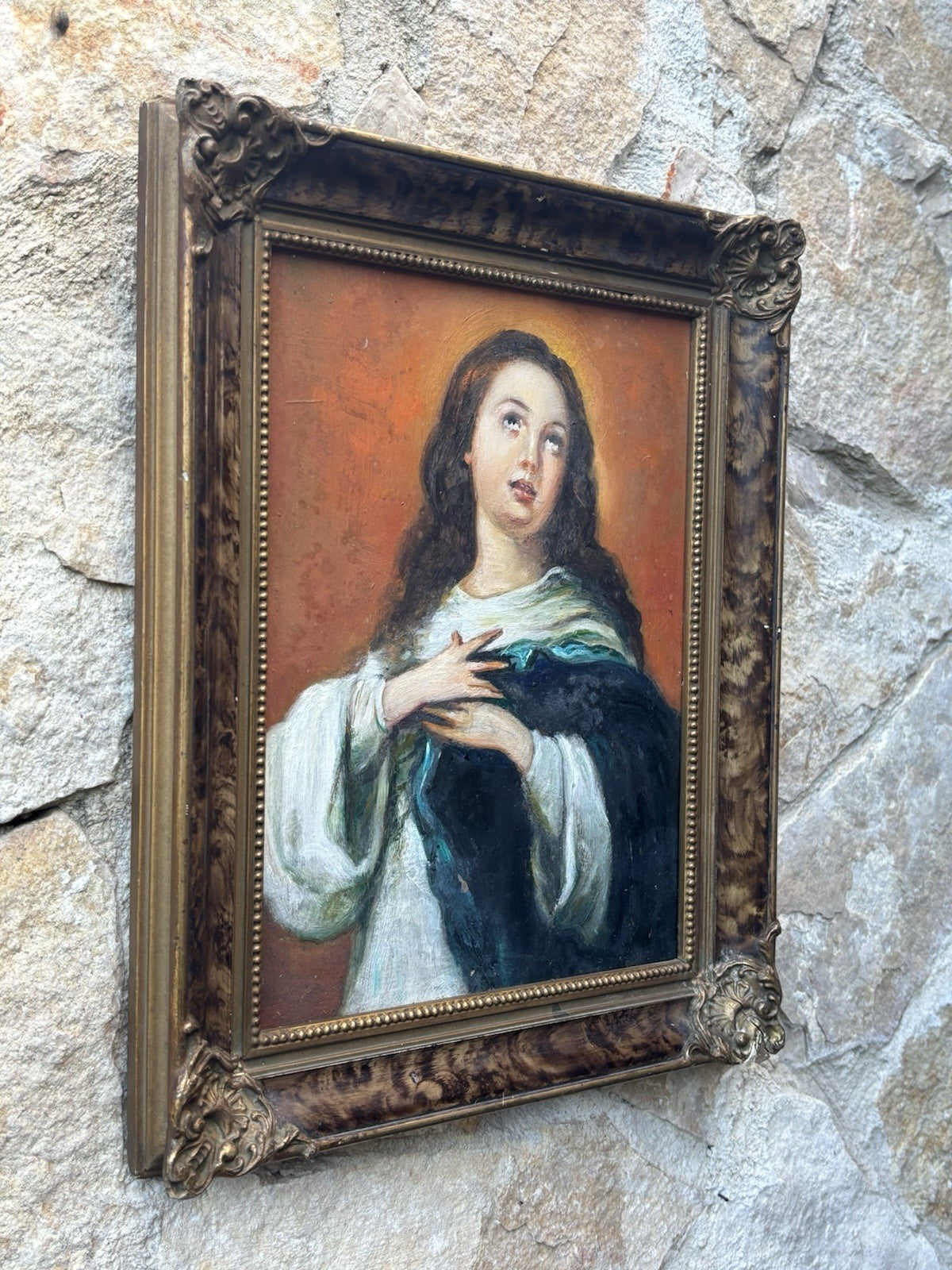 Quadro antico -Madonna- dipinto a olio su tavola